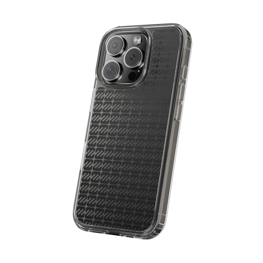 Clear Phone Case — Black Monogram Pattern Clear Case