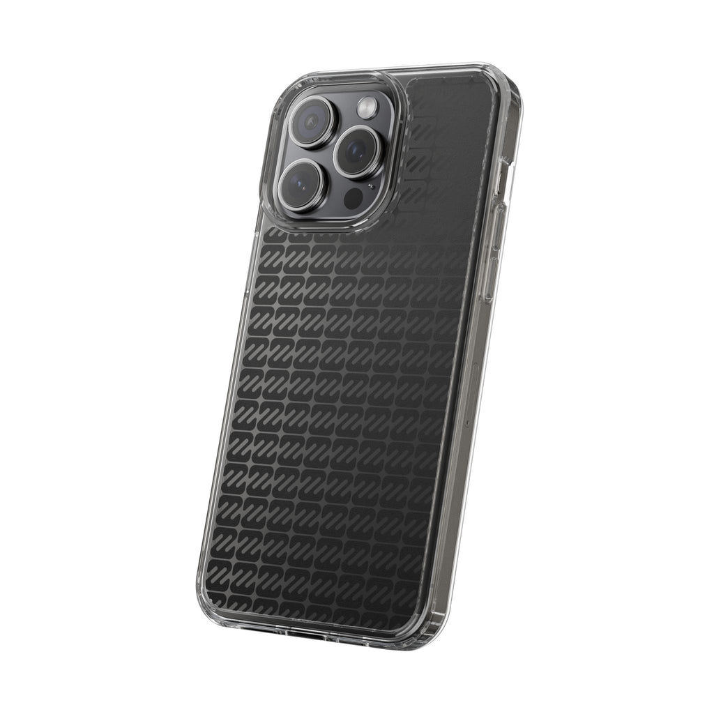 Clear Phone Case — Black Monogram Pattern Clear Case