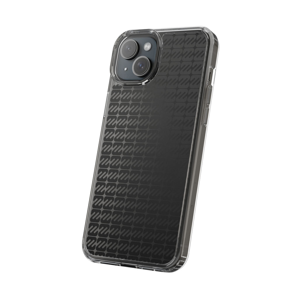 Clear Phone Case — Black Monogram Pattern Clear Case