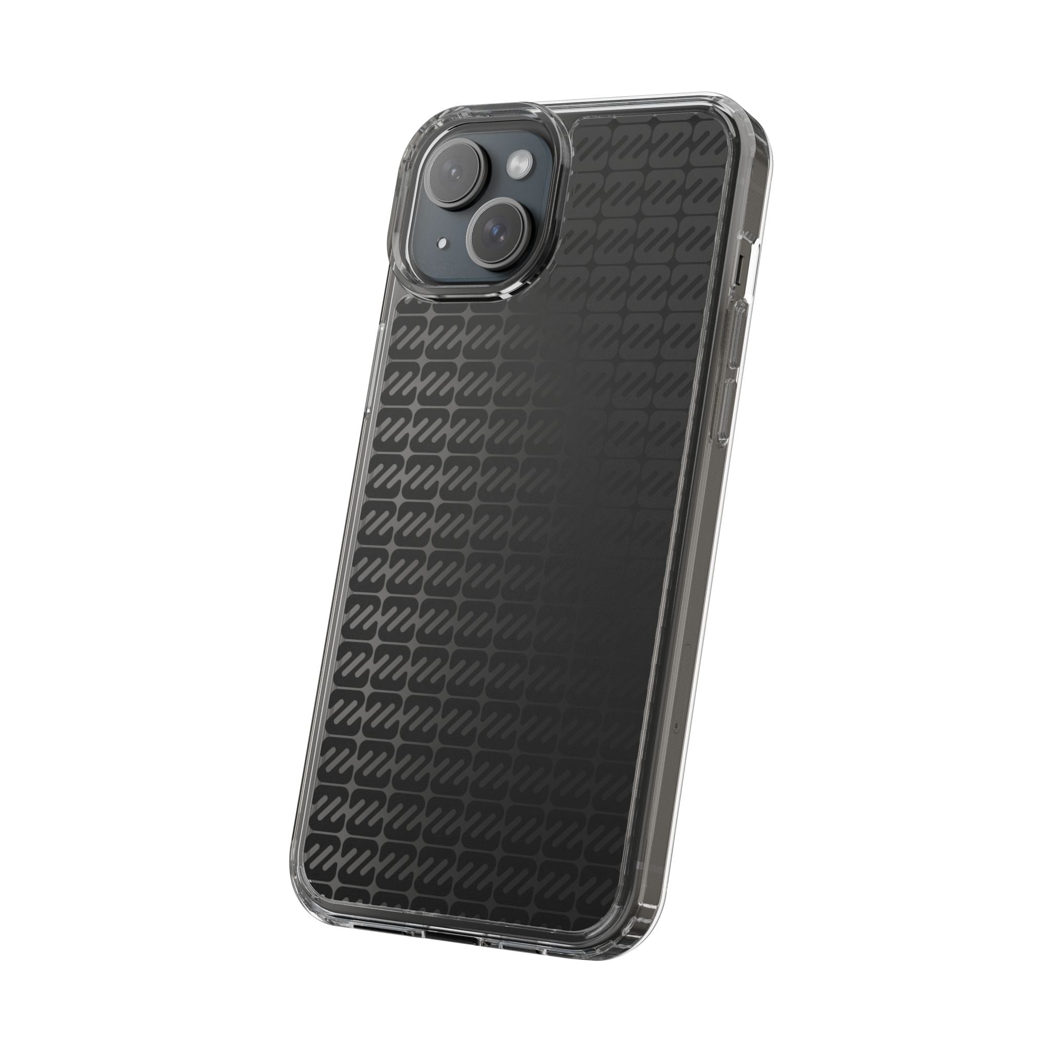 Clear Phone Case — Black Monogram Pattern Clear Case