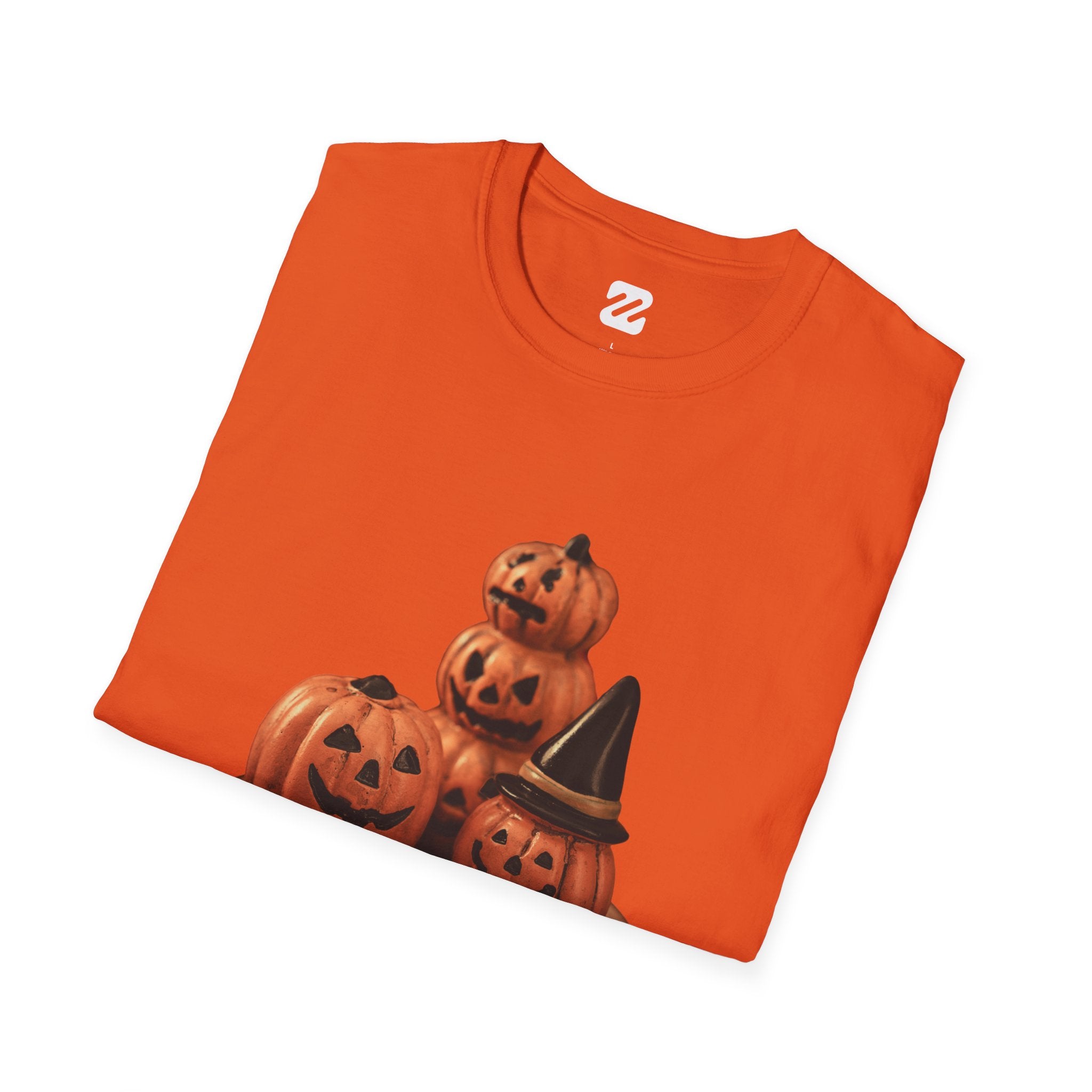 Halloween Pumpkin Stack T-Shirt — Jack-O'-Lantern Trio Graphic Tee