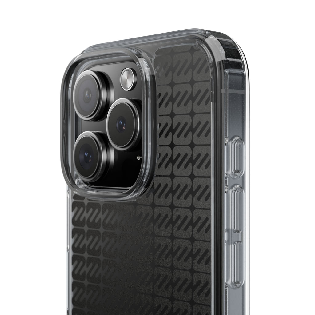 Clear Phone Case — Black Monogram Pattern Clear Case