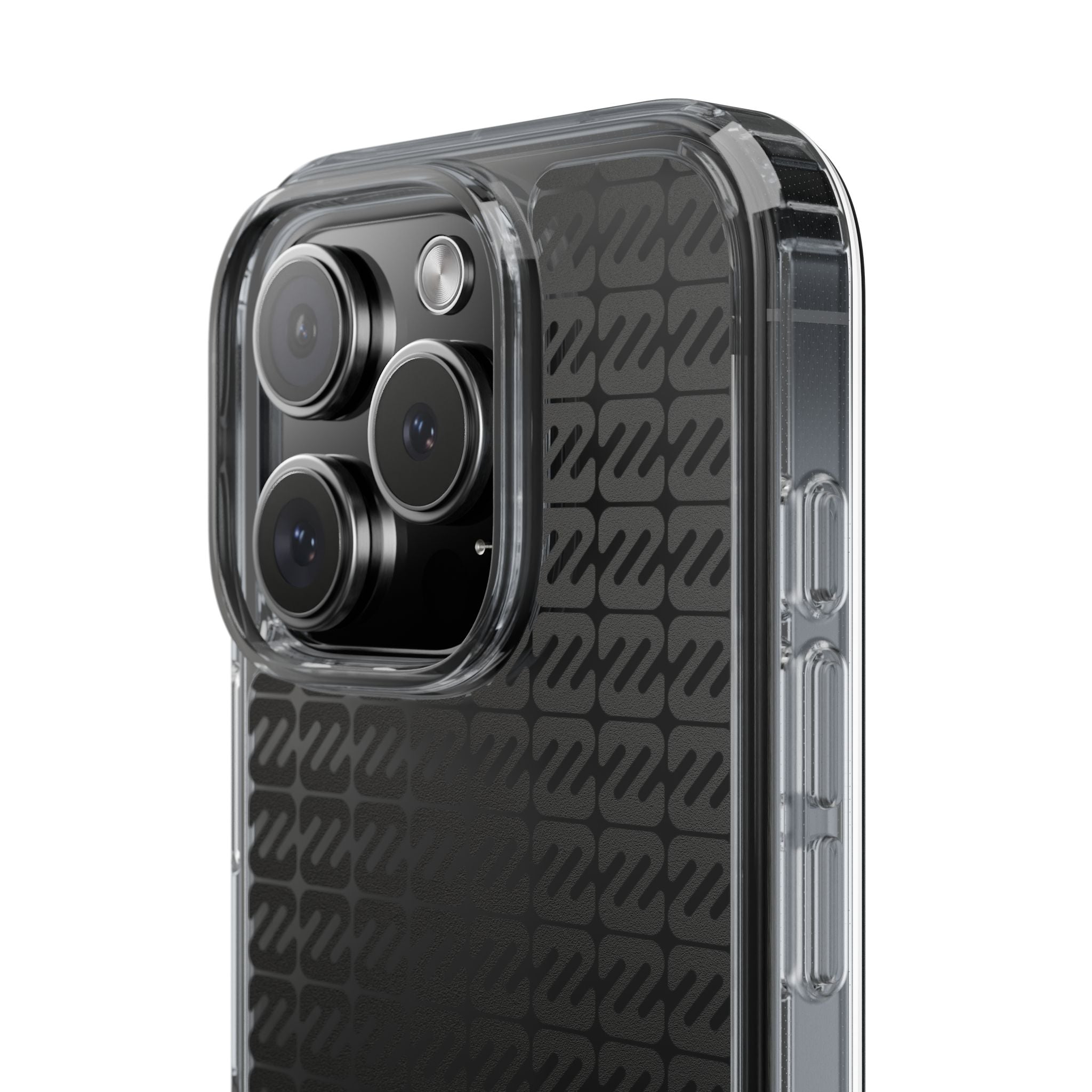 Clear Phone Case — Black Monogram Pattern Clear Case