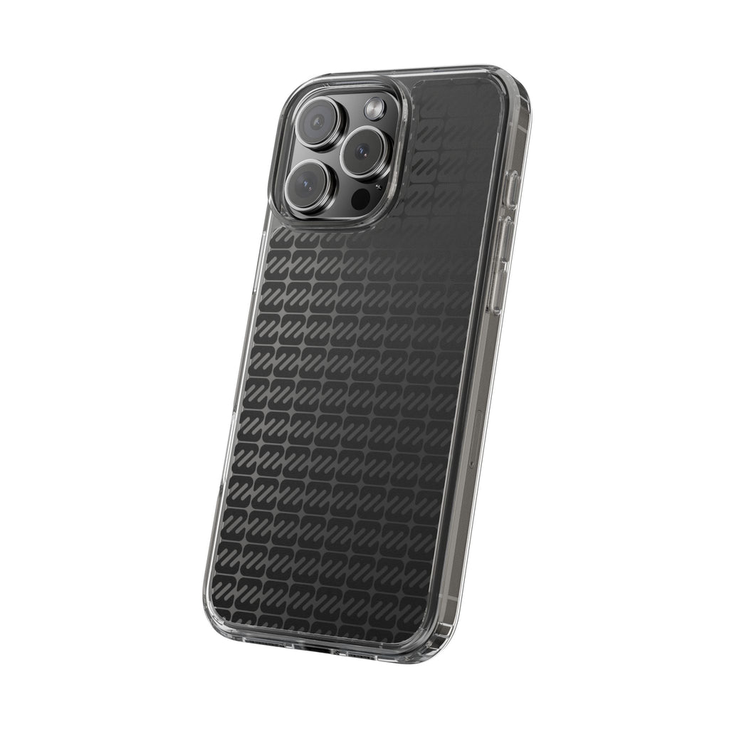 Clear Phone Case — Black Monogram Pattern Clear Case