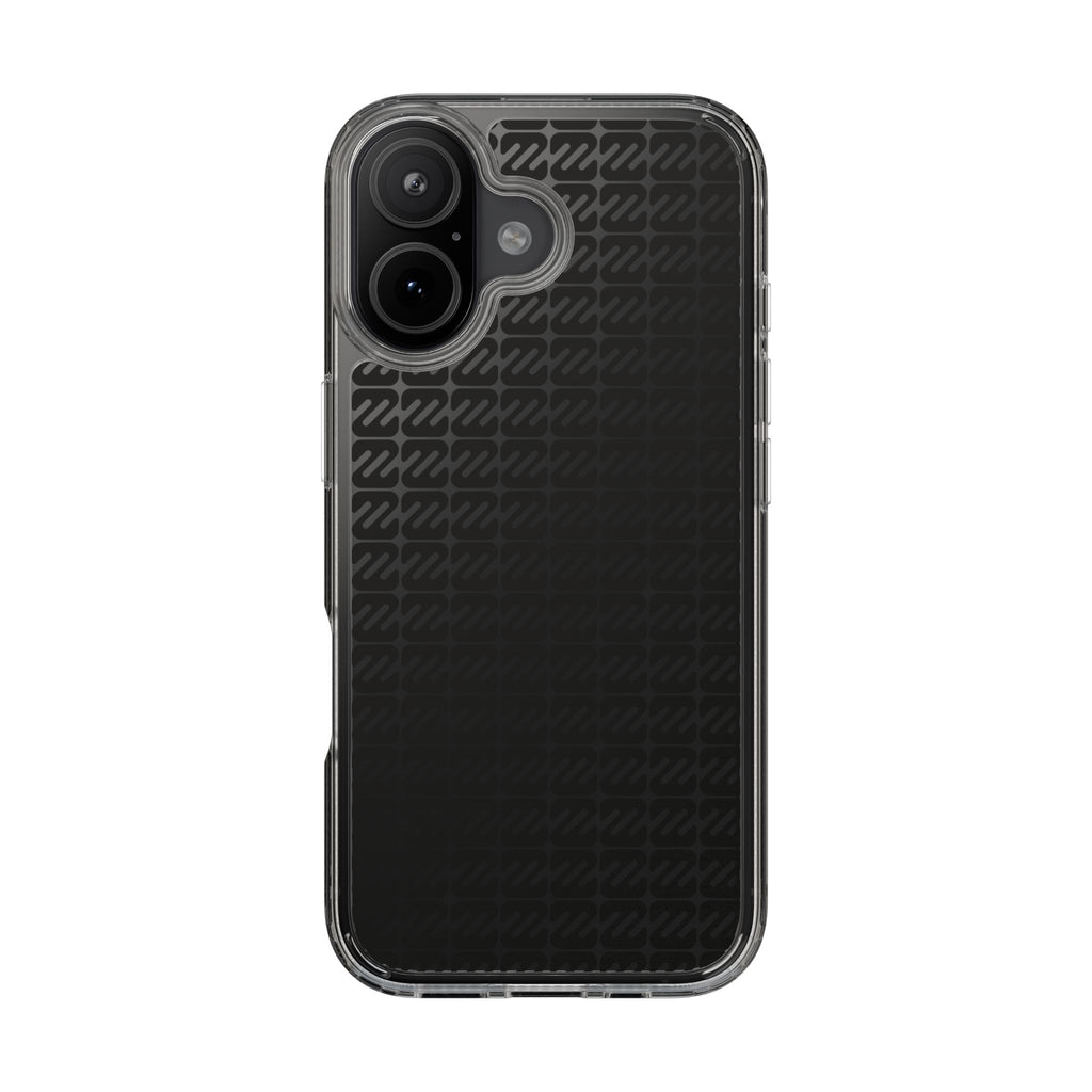Clear Phone Case — Black Monogram Pattern Clear Case